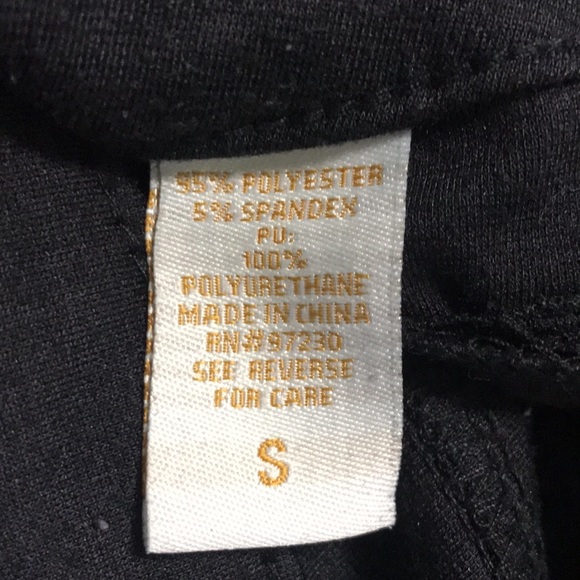 Polyester pants with pleather on side - Picture 6 of 6